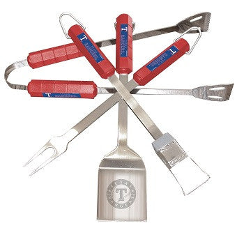 4 Pc Bbq Set Texas Rangers - 05128