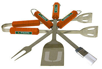 4 Pc Bbq Set Miami Hurricanes - 61031