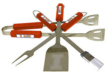 4 Pc Bbq Set Illinois Fighting Illini - 61041