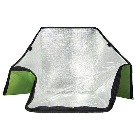 The Solar Oven Bag is built to be highly portable it folds into a bag to carry and store your cookware.