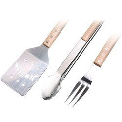 Jim Beam 3pc Bbq Set With Spatula, Fork & Tongs (pack of 1 Ea)